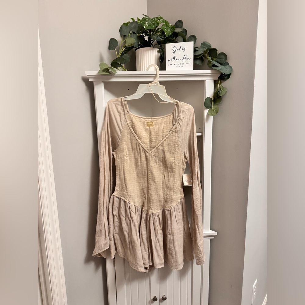 Women's Cream Long Sleeve romper
